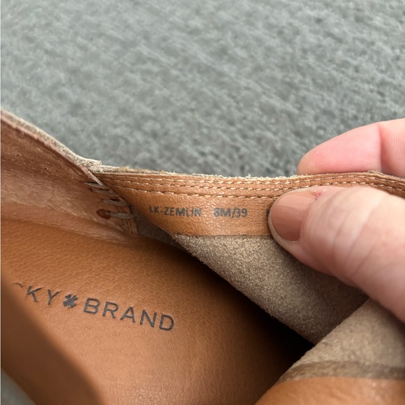 Lucky Brand Cream Suede Ankle Booties - Picture 2 of 6